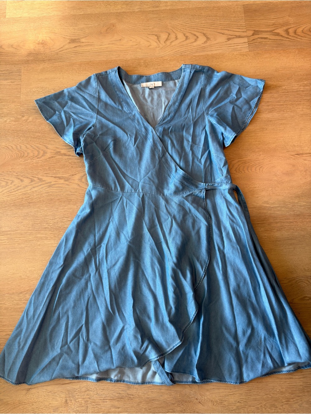 LOFT Dusty Blue Wrap Dress